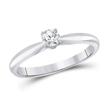 Load image into Gallery viewer, Radiant Love: 14kt White Gold Round Diamond Solitaire Bridal Wedding Ring - Splendid Jewellery