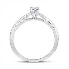 Load image into Gallery viewer, Radiant Love: 14kt White Gold Round Diamond Solitaire Bridal Wedding Ring - Side View