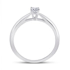 Radiant Love: 14kt White Gold Round Diamond Solitaire Bridal Wedding Ring - Side View