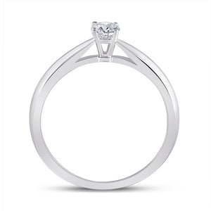 Radiant Love: 14kt White Gold Round Diamond Solitaire Bridal Wedding Ring - Splendid Jewellery