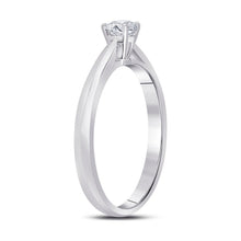 Load image into Gallery viewer, Radiant Love: 14kt White Gold Round Diamond Solitaire Bridal Wedding Ring - Second Side View