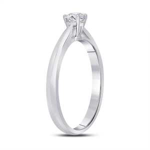 Radiant Love: 14kt White Gold Round Diamond Solitaire Bridal Wedding Ring - Splendid Jewellery