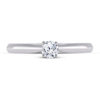 Radiant Love: 14kt White Gold Round Diamond Solitaire Bridal Wedding Ring - Front View