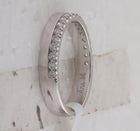 Radiant Love: 14kt White Gold Womens Machine-Set Round Diamond Wedding Band 1/4 Cttw - Side View