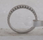 Radiant Love: 14kt White Gold Womens Machine-Set Round Diamond Wedding Band 1/4 Cttw - Second Side View