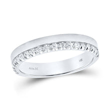 Load image into Gallery viewer, Radiant Love: 14kt White Gold Womens Machine-Set Round Diamond Wedding Band 1/4 Cttw - Top View