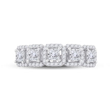 Load image into Gallery viewer, Radiant Love | 14kt White Gold Womens Princess Diamond 5 - Stone Anniversary Ring 1 Cttw | Splendid Jewellery - Splendid Jewellery