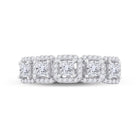 Radiant Love | 14kt White Gold Womens Princess Diamond 5 - Stone Anniversary Ring 1 Cttw | Splendid Jewellery - Splendid Jewellery