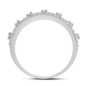 Radiant Love | 14kt White Gold Womens Round Diamond Anniversary Band Ring 5/8 Cttw - Splendid Jewellery