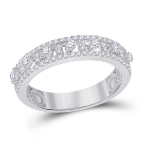 Radiant Love | 14kt White Gold Womens Round Diamond Anniversary Band Ring 5/8 Cttw - Splendid Jewellery