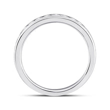 Load image into Gallery viewer, Radiant Love: 14kt White Gold Womens Round Diamond Eternity Wedding Band 1 Cttw - Side View