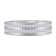 Load image into Gallery viewer, Radiant Love: 14kt White Gold Womens Round Diamond Eternity Wedding Band 1 Cttw - Front View
