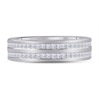 Radiant Love: 14kt White Gold Womens Round Diamond Eternity Wedding Band 1 Cttw - Front View