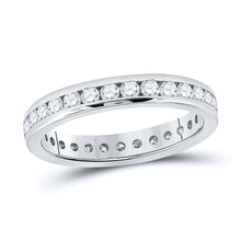 Load image into Gallery viewer, Radiant Love: 14kt White Gold Womens Round Diamond Eternity Wedding Band 1 Cttw - Top View