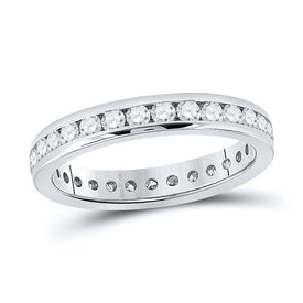 Radiant Love: 14kt White Gold Womens Round Diamond Eternity Wedding Band 1 Cttw - Top View