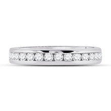 Load image into Gallery viewer, Radiant Love: 14kt White Gold Womens Round Diamond Eternity Wedding Band 1 Cttw - Front View