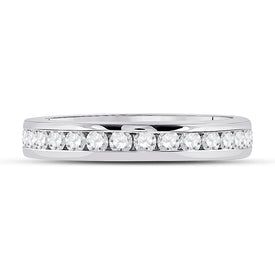 Radiant Love: 14kt White Gold Womens Round Diamond Eternity Wedding Band 1 Cttw - Splendid Jewellery