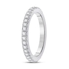 Radiant Love: 14kt White Gold Womens Round Diamond Eternity Wedding Band 3/4 Cttw - Second Side View