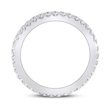 Load image into Gallery viewer, Radiant Love: 14kt White Gold Womens Round Diamond Eternity Wedding Band 3/4 Cttw - Side View