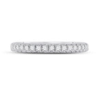 Radiant Love: 14kt White Gold Womens Round Diamond Eternity Wedding Band 3/4 Cttw - Front View