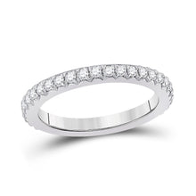 Load image into Gallery viewer, Radiant Love: 14kt White Gold Womens Round Diamond Eternity Wedding Band 3/4 Cttw - Top View
