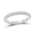 Radiant Love: 14kt White Gold Womens Round Diamond Eternity Wedding Band 3/4 Cttw - Top View