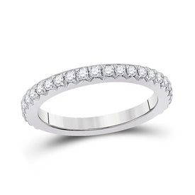Radiant Love: 14kt White Gold Womens Round Diamond Eternity Wedding Band 3/4 Cttw - Top View