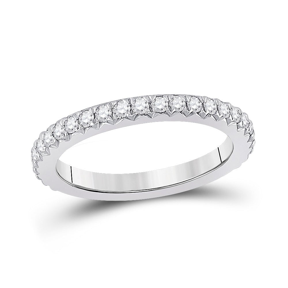 Radiant Love: 14kt White Gold Womens Round Diamond Eternity Wedding Band 3/4 Cttw - Splendid Jewellery