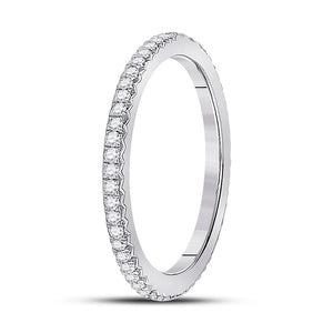 Radiant Love 14kt White Gold Womens Round Diamond Eternity Wedding Band 3/8 Cttw - Splendid Jewellery