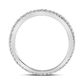 Radiant Love 14kt White Gold Womens Round Diamond Eternity Wedding Band 3/8 Cttw - Splendid Jewellery