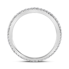 Load image into Gallery viewer, Radiant Love 14kt White Gold Womens Round Diamond Eternity Wedding Band 3/8 Cttw - Top View