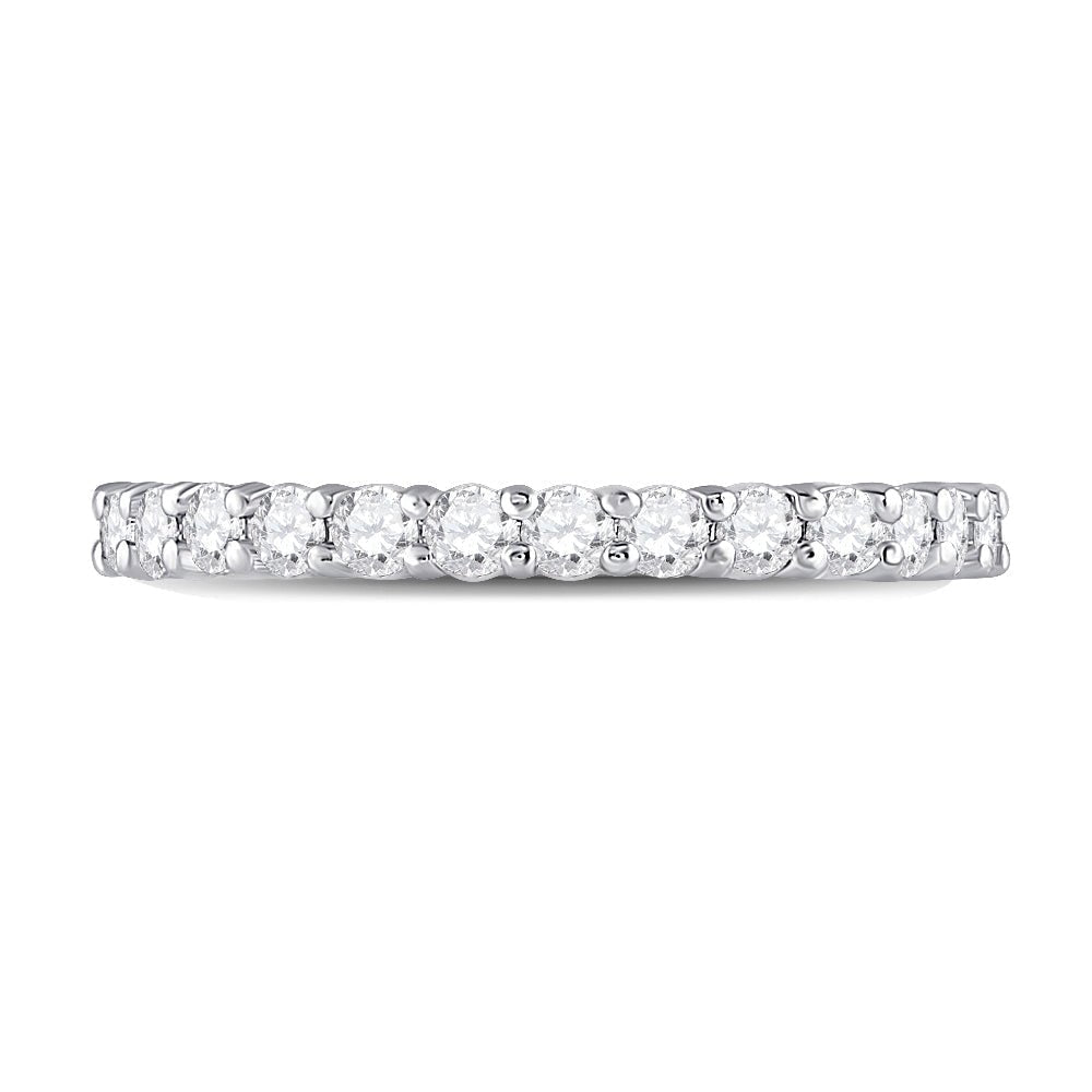 Radiant Love: 14kt White Gold Womens Round Diamond Eternity Wedding Band - Splendid Jewellery