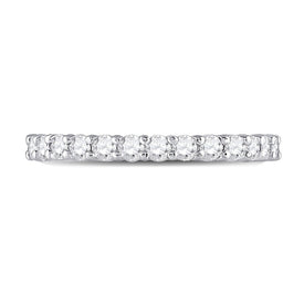 Radiant Love: 14kt White Gold Womens Round Diamond Eternity Wedding Band - Splendid Jewellery