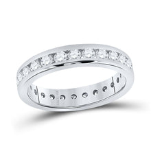 Load image into Gallery viewer, Radiant Love 14kt White Gold Womens Round Diamond Eternity Wedding Band - Top View