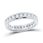 Radiant Love 14kt White Gold Womens Round Diamond Eternity Wedding Band - Top View