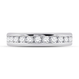 Radiant Love 14kt White Gold Womens Round Diamond Eternity Wedding Band - Front View