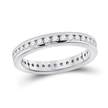 Load image into Gallery viewer, Radiant Love: 14kt White Gold Womens Round Diamond Eternity Wedding Band 7/8 Cttw - Splendid Jewellery