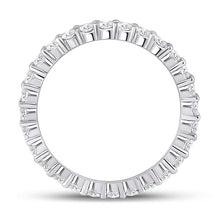 Load image into Gallery viewer, Radiant Love: 14kt White Gold Womens Round Diamond Eternity Wedding Band - Side View