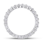 Radiant Love: 14kt White Gold Womens Round Diamond Eternity Wedding Band - Side View