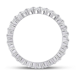 Radiant Love: 14kt White Gold Womens Round Diamond Eternity Wedding Band - Splendid Jewellery