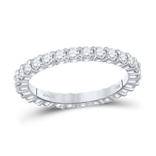 Load image into Gallery viewer, Radiant Love: 14kt White Gold Womens Round Diamond Eternity Wedding Band - Splendid Jewellery