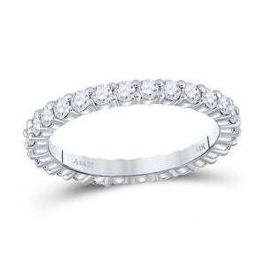 Radiant Love: 14kt White Gold Womens Round Diamond Eternity Wedding Band - Splendid Jewellery