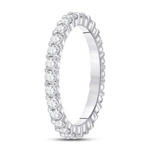 Load image into Gallery viewer, Radiant Love: 14kt White Gold Womens Round Diamond Eternity Wedding Band - Second Side View