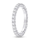 Radiant Love: 14kt White Gold Womens Round Diamond Eternity Wedding Band - Second Side View