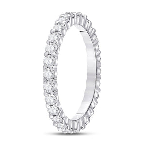 Radiant Love: 14kt White Gold Womens Round Diamond Eternity Wedding Band - Splendid Jewellery