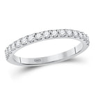 Radiant Love: 14kt White Gold Women's Round Diamond Wedding Single Row Band - Splendid Jewellery