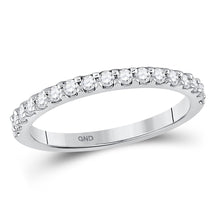 Load image into Gallery viewer, Radiant Love: 14kt White Gold Women's Round Diamond Wedding Single Row Band - Splendid Jewellery