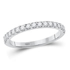 Radiant Love: 14kt White Gold Women's Round Diamond Wedding Single Row Band - Splendid Jewellery