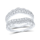 Radiant Love 14kt White Gold Womens Round Diamond Wrap Enhancer Wedding Band - Splendid Jewellery