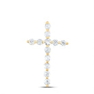 Radiant Love: 14kt Yellow Gold Diamond Cross Pendant - Splendid Jewellery